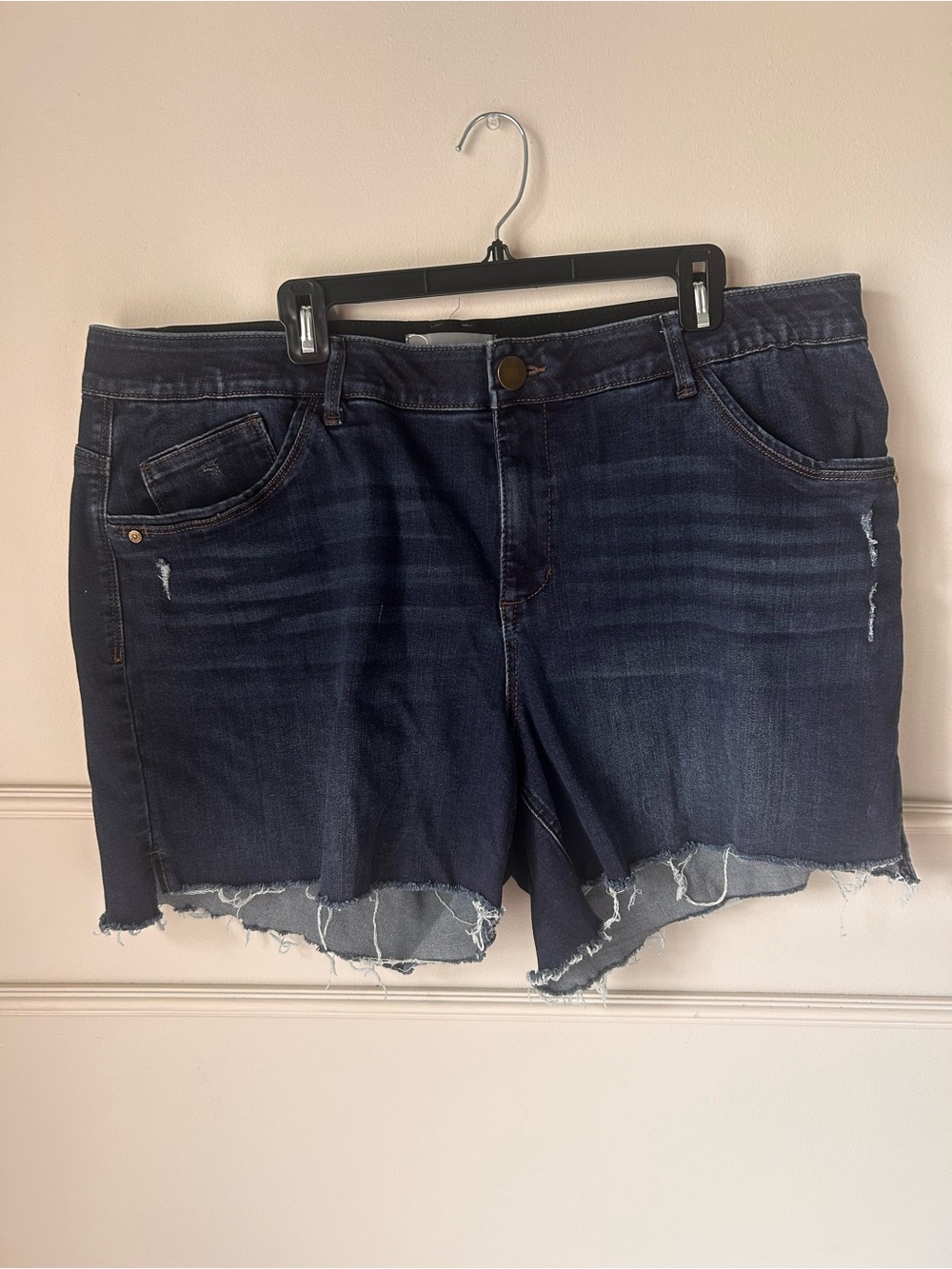 Dark Wash Denim Cutoff Shorts - Women